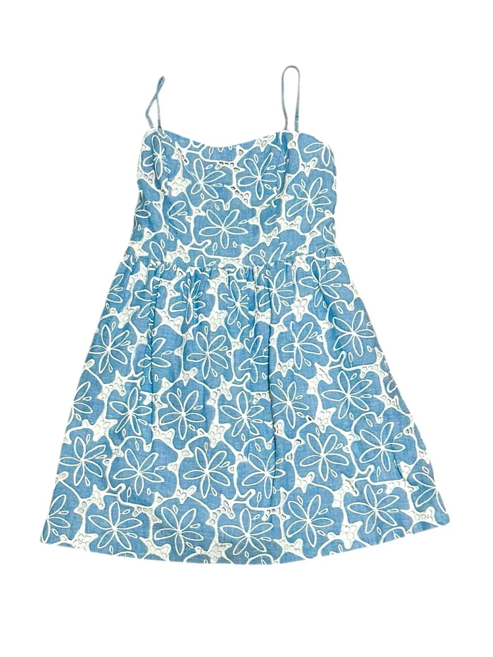 Lilly Pulitzer Bethany Tide Blue Hollar For A Dollar Chambray Eyelet - Picture 6 of 8